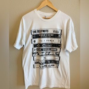 American Apparel Hip Hop Cassette Tapes T-Shirt White Short Sleeve XL